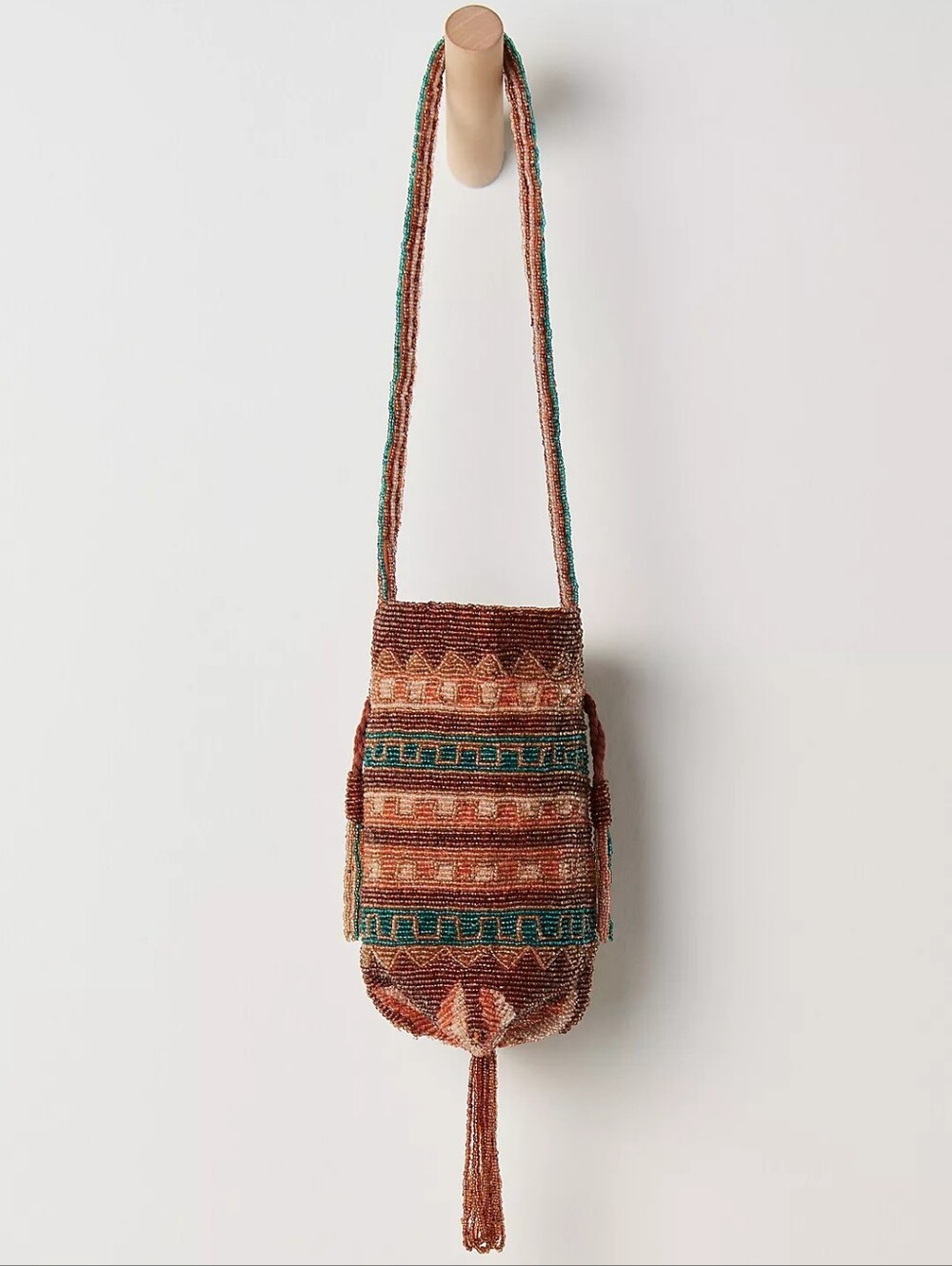 NWT Free People Beaded Tassel Pouch Bag